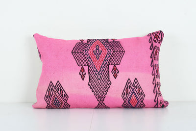 Rose Gold Turkish Horizontal Striped Kilim Pillow sale - Candy Pink Turkish Hemp Vintage Cushion Cover